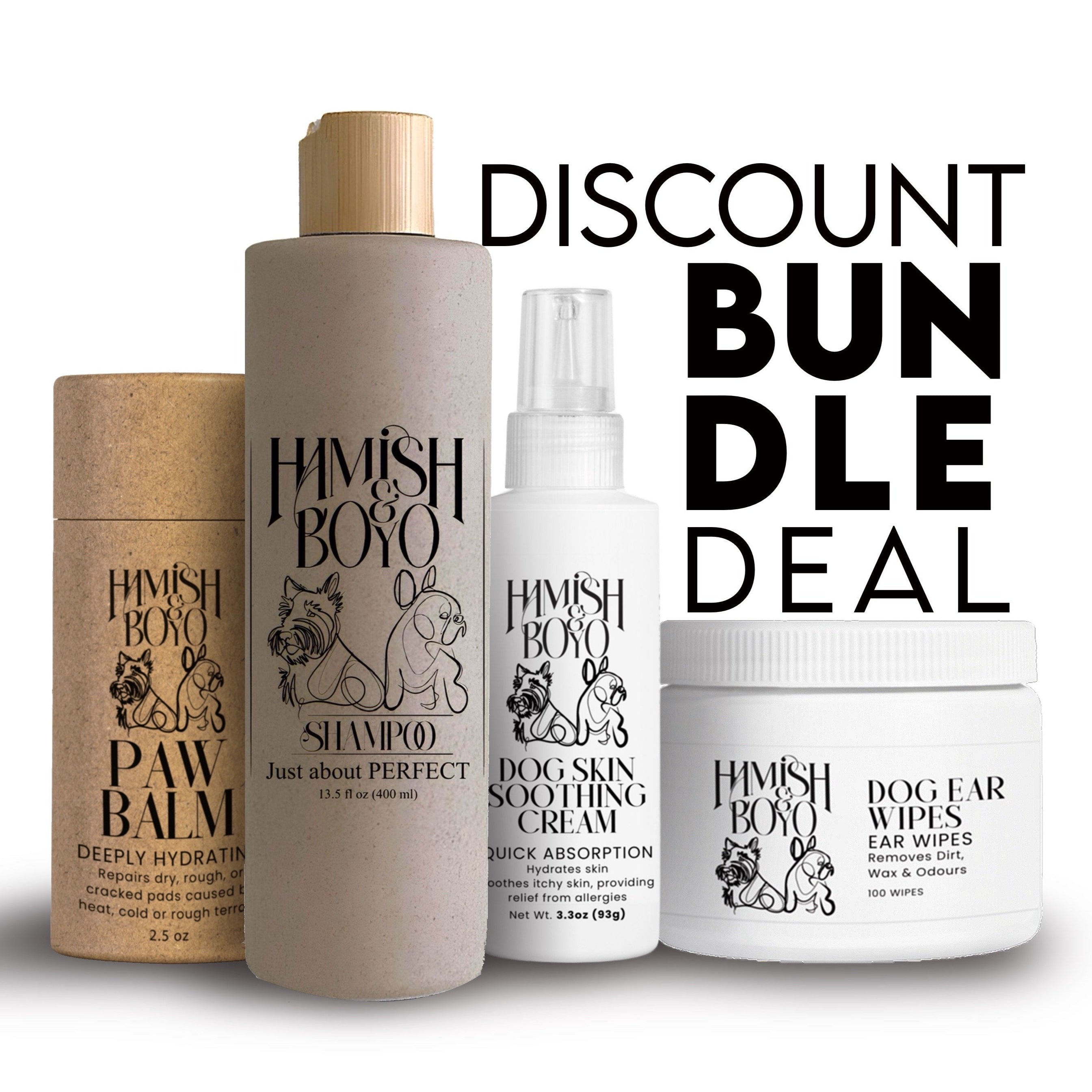 Dog Care Bundle Complete Set - Natural Dog Grooming Essentials Kit