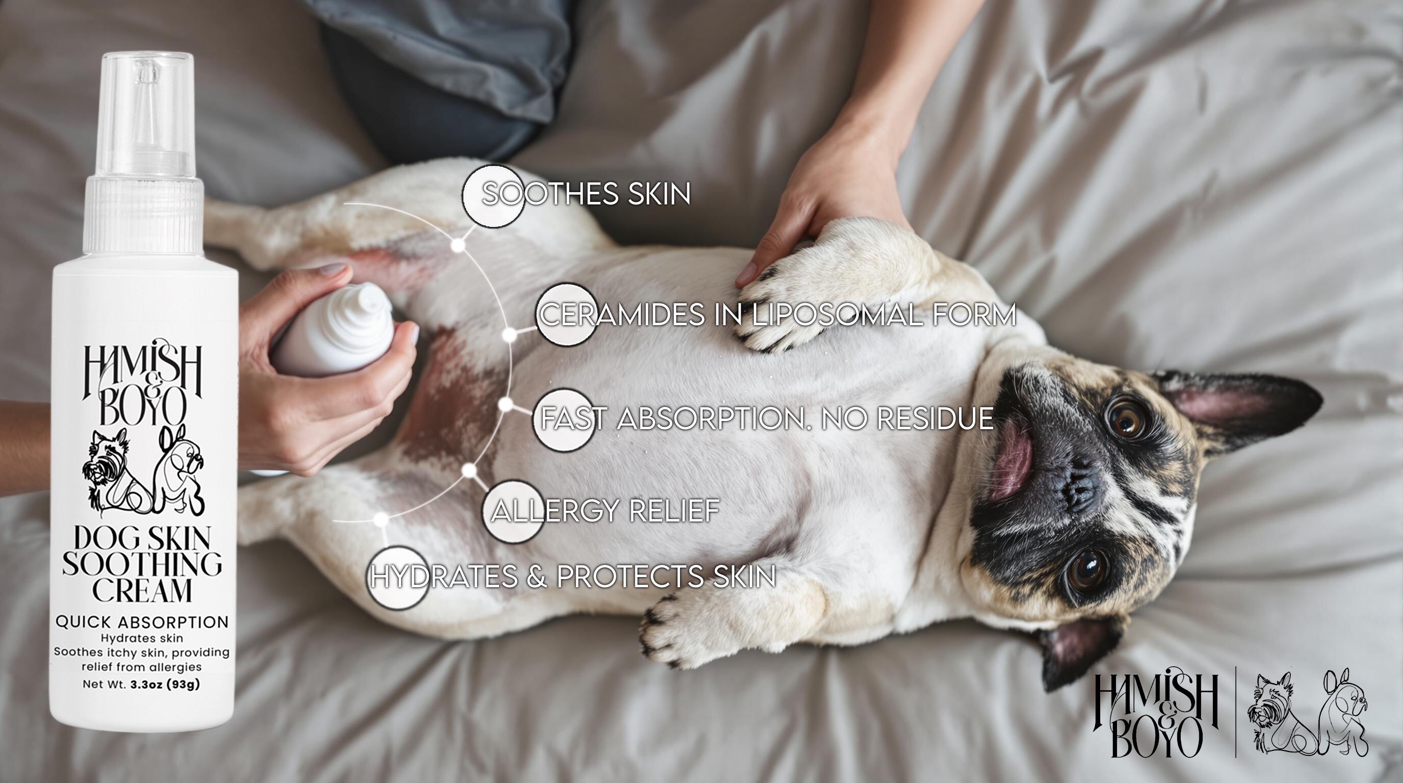 Hamish & Boyo dog care skin product page